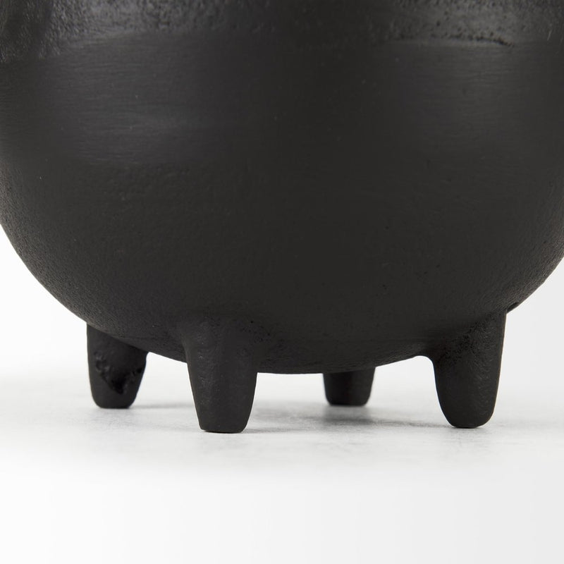 8" Black Two Handle Ceramic Jug Vase