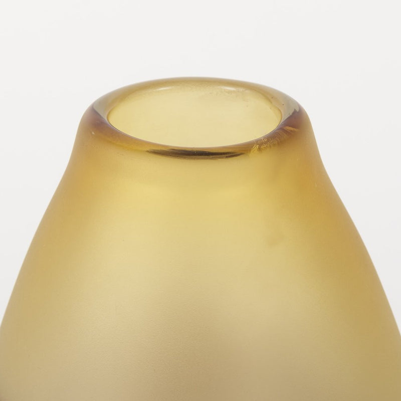 11" Beige And Brown Color Block Crystal Glass Bud Table Vase