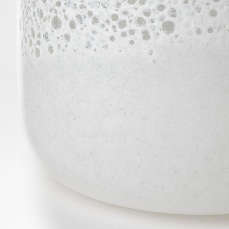 8" White Abstract Cylinder Crystal Glass Table Vase