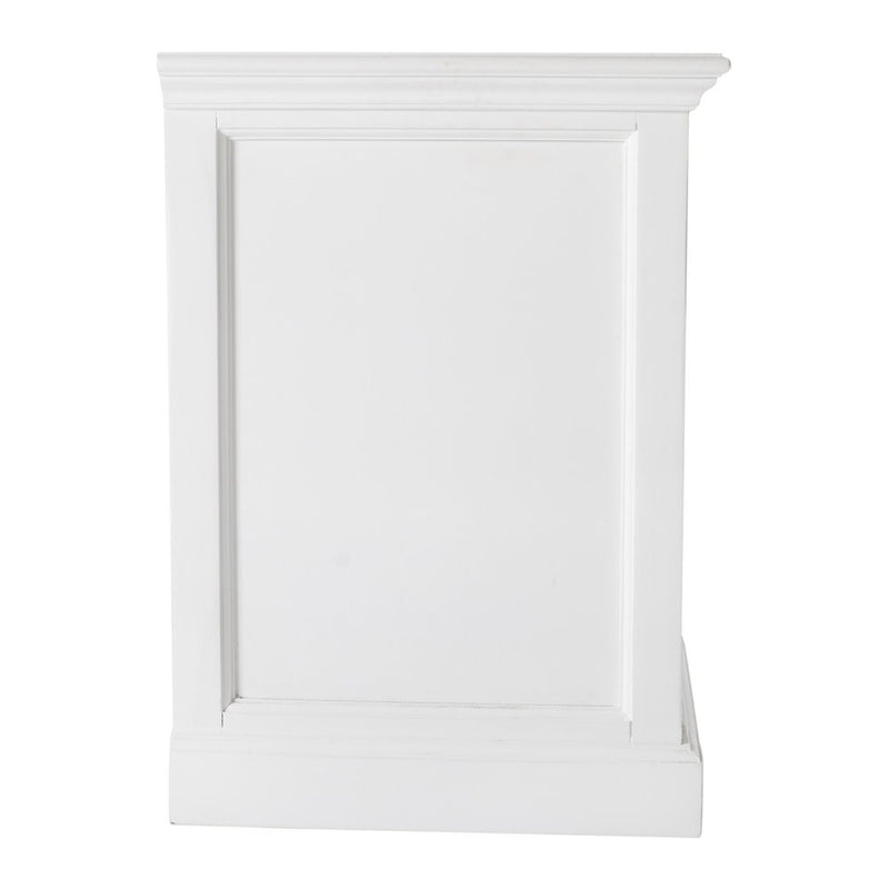 24" White Solid Wood Distressed One Drawer Nightstand