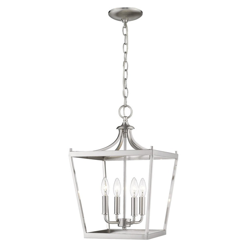 Silver Metal Four Light Dimmable Ceiling Light