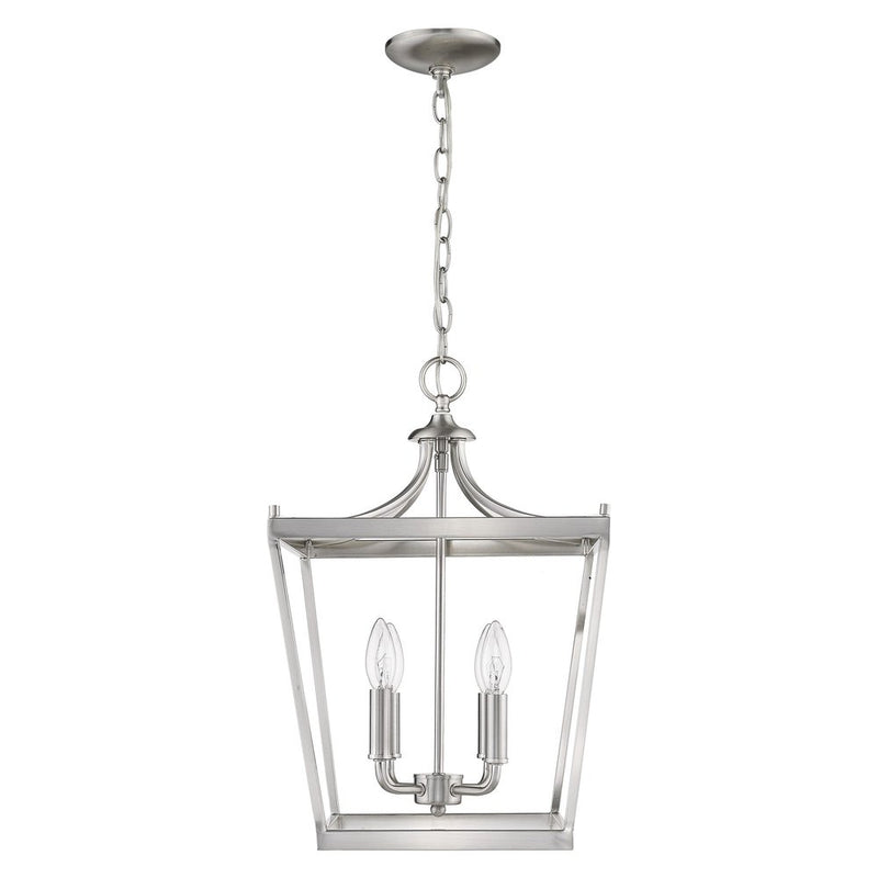 Silver Metal Four Light Dimmable Ceiling Light
