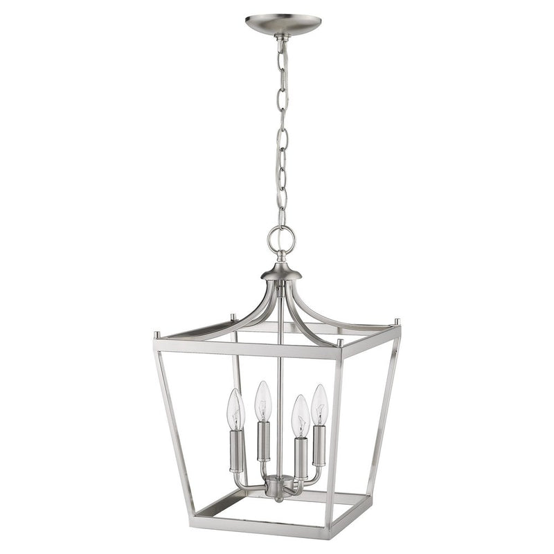 Silver Metal Four Light Dimmable Ceiling Light