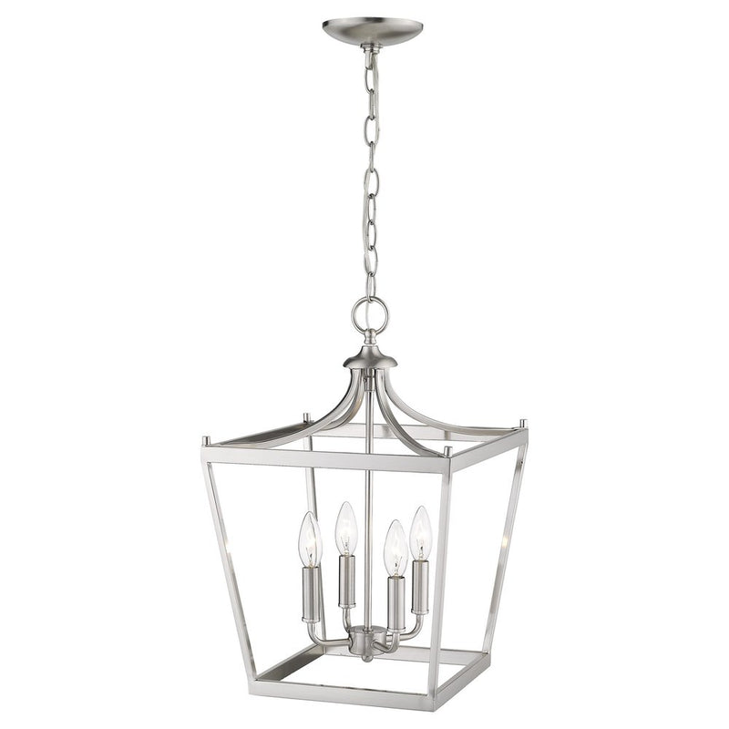 Silver Metal Four Light Dimmable Ceiling Light