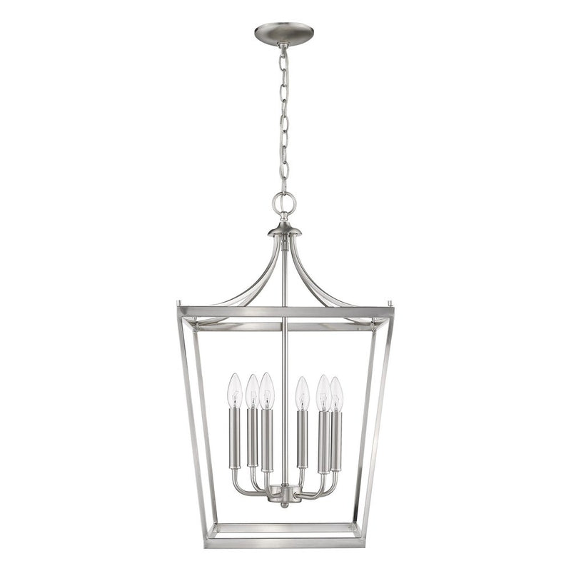 Silver Metal Six Light Dimmable Ceiling Light