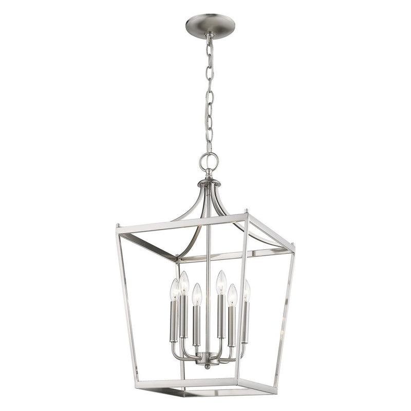 Silver Metal Six Light Dimmable Ceiling Light