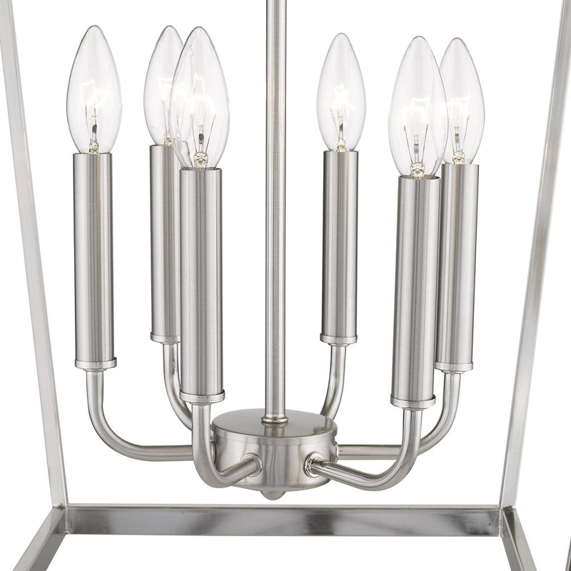 Silver Metal Six Light Dimmable Ceiling Light