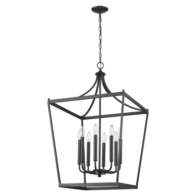 Black Metal Eight Light Dimmable Ceiling Light