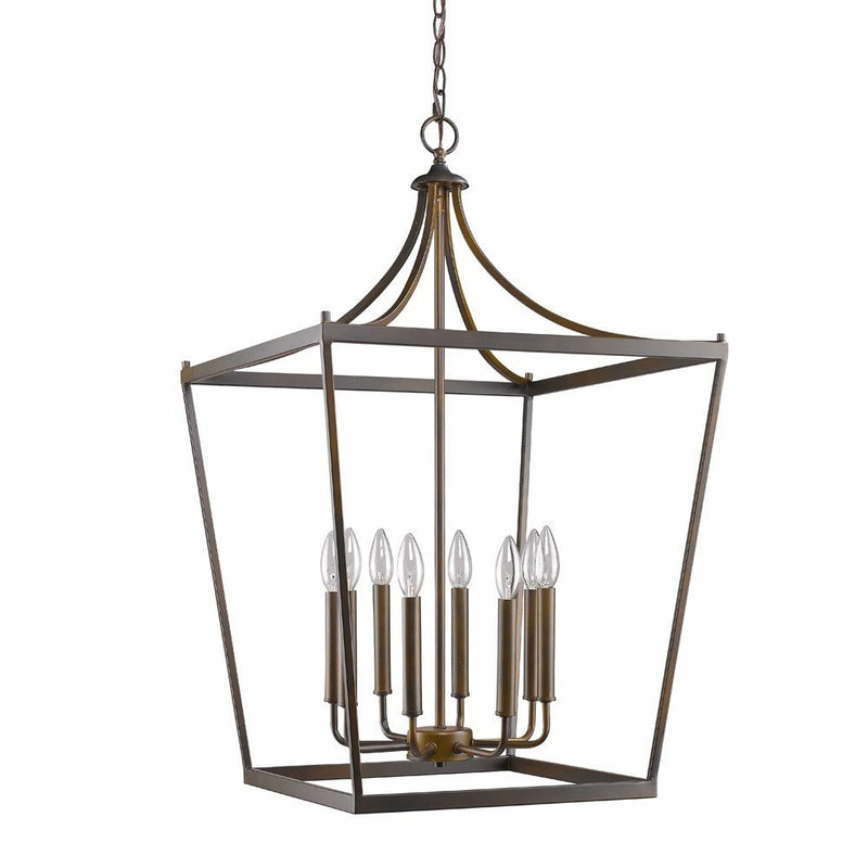 Bronze Metal Eight Light Dimmable Ceiling Light