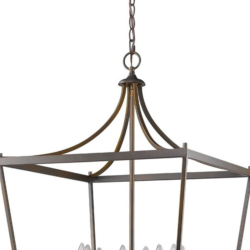 Bronze Metal Eight Light Dimmable Ceiling Light