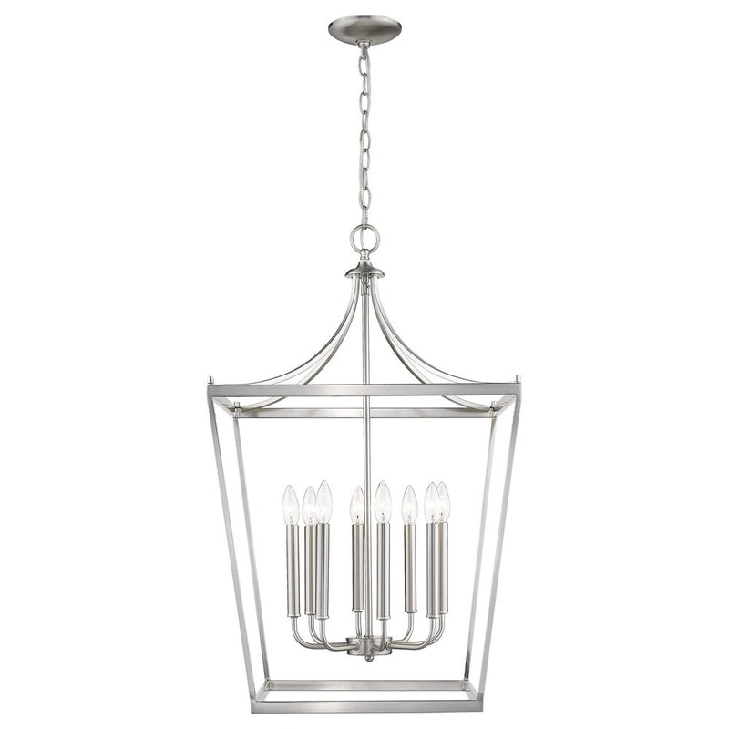 Silver Metal Eight Light Dimmable Ceiling Light