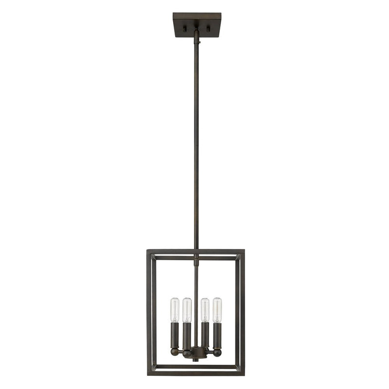 Black Metal Four Light Dimmable Ceiling Light