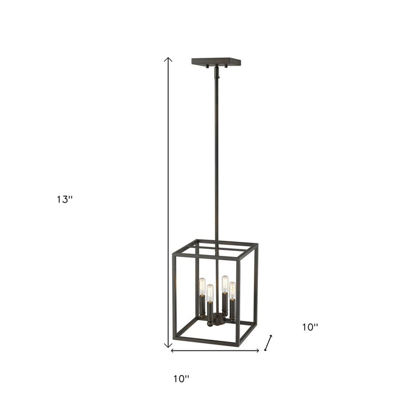 Black Metal Four Light Dimmable Ceiling Light