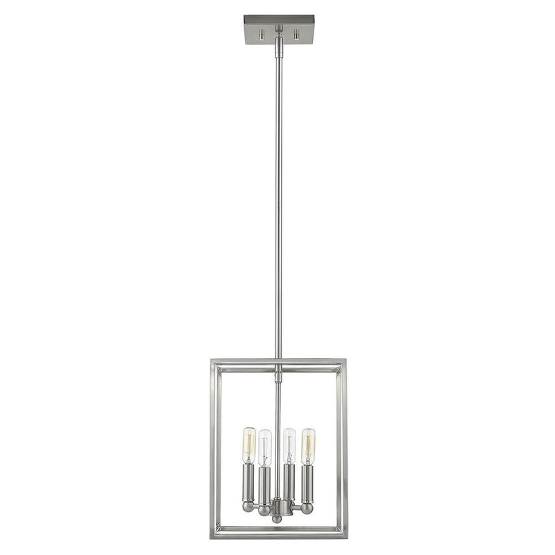 Silver Metal Four Light Dimmable Ceiling Light