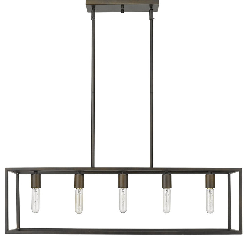 Black Metal Five Light Dimmable Ceiling Light