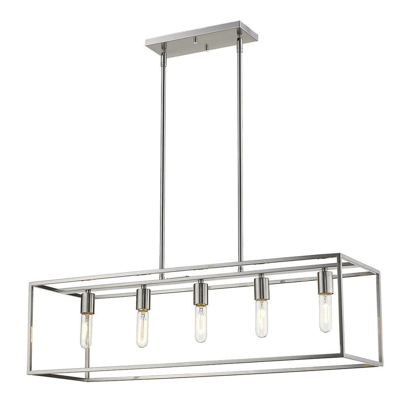 Silver Metal Five Light Dimmable Ceiling Light