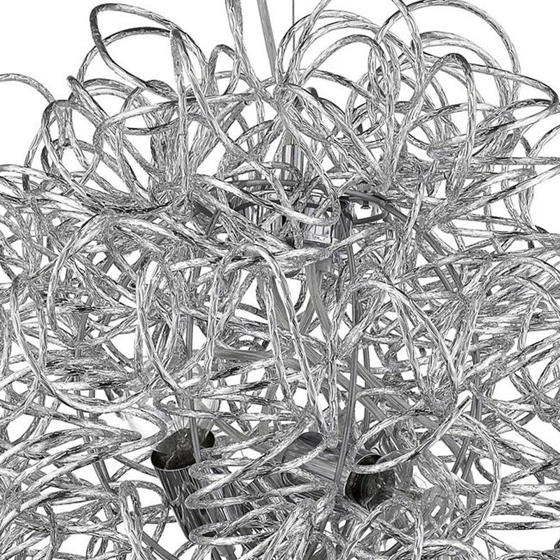 Silver Metal Wire Four Light Dimmable Ceiling Light