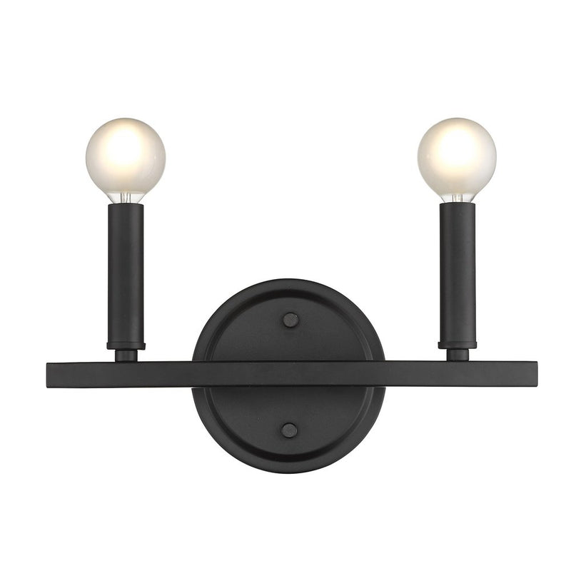 7" Black Metal Vanity Flush Mounted Sconce