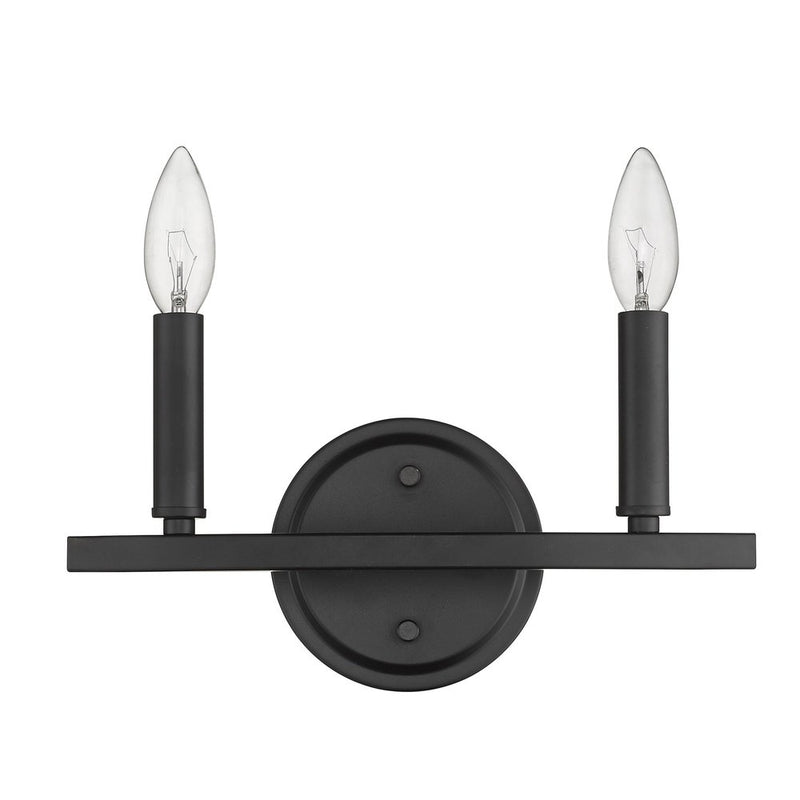 7" Black Metal Vanity Flush Mounted Sconce