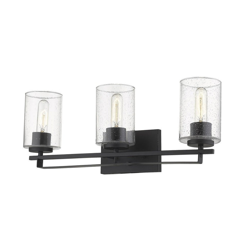 10" Black And Clear Metal Vanity Flush Mounted Sconce