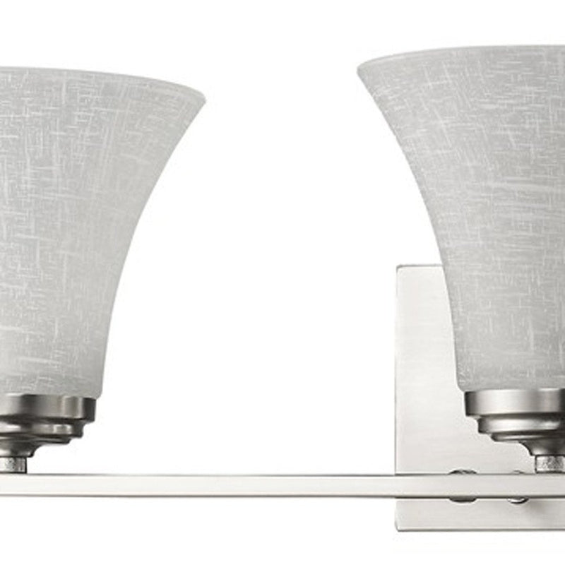 26" Silver And White Metal and Glass Three Lights Flush Mounted Sconce