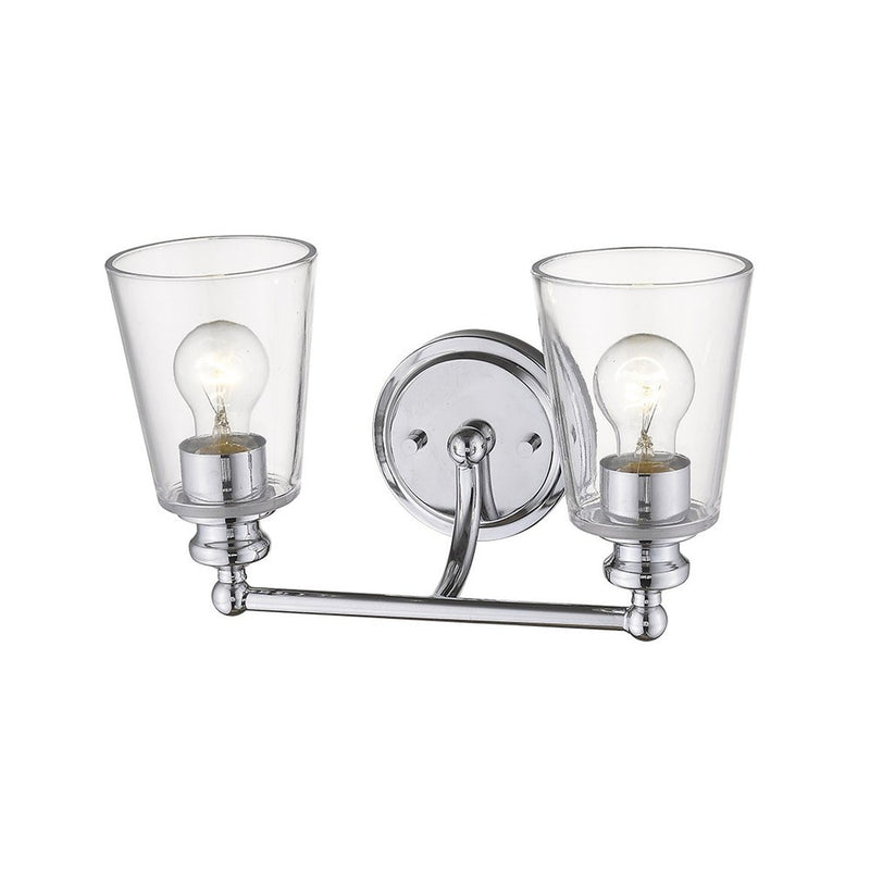 8" Silver And Clear Metal Vanity Flush Mounted Sconce