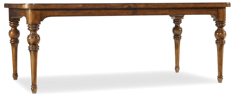 Tynecastle - Rectangle Leg Dining Table With Two 18" Leaves - Dark Brown