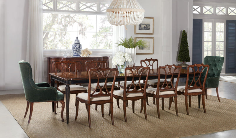 Charleston - Host Chair (Set of 2) - Green / Dark Brown