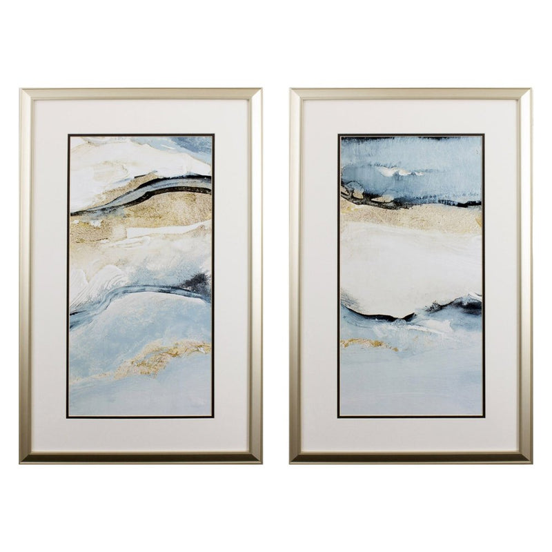 Set of Two Sandy Beach Abstract Wall Art