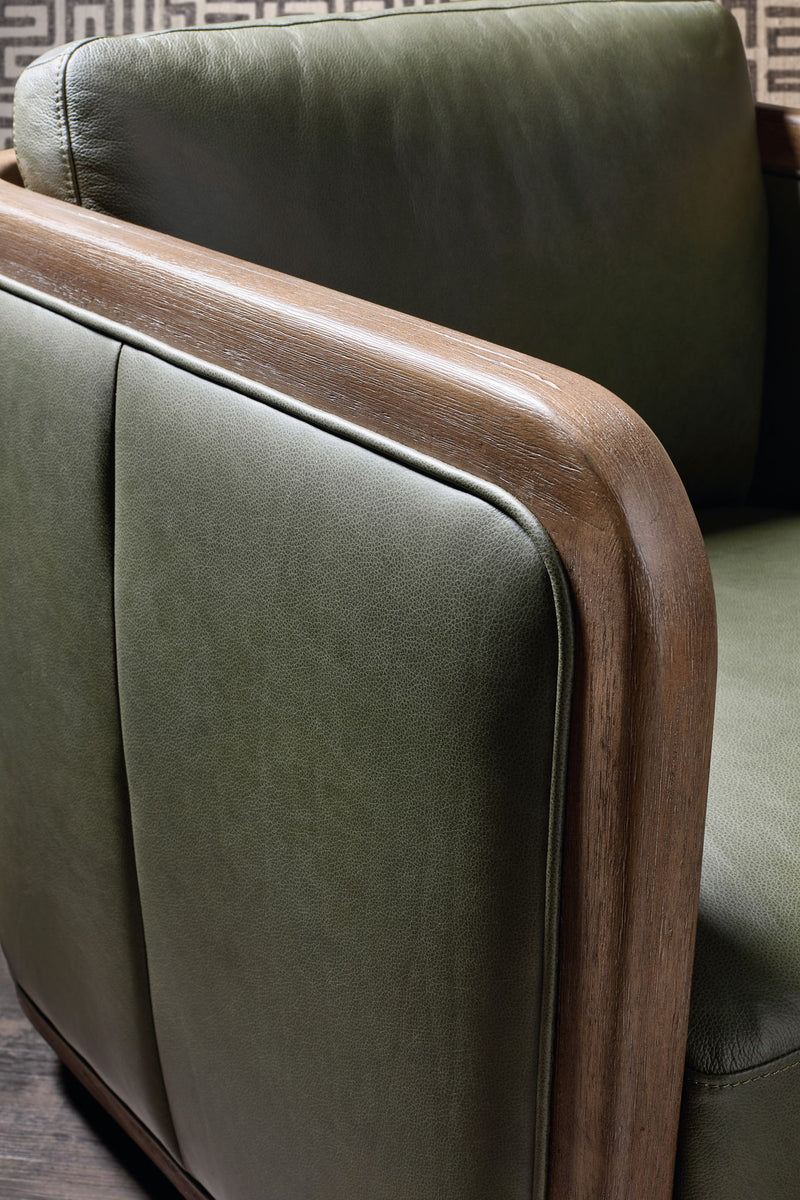 CC - Breeze Accent Chair - Dark Green / Dark Brown