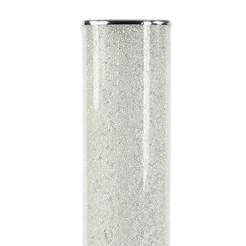 49" White Metal LED Column Floor Lamp With Clear Acrylic Drum Shade