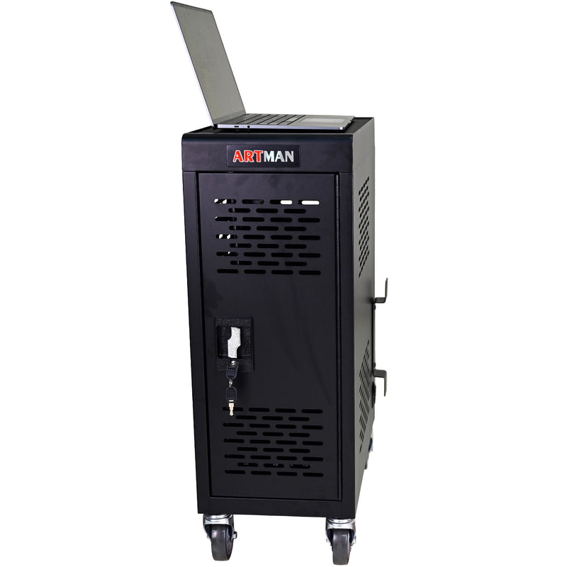 16 Bay Mobile School Charging Cart Station For book, Tablet And Laptop Computer With Power Strip Included