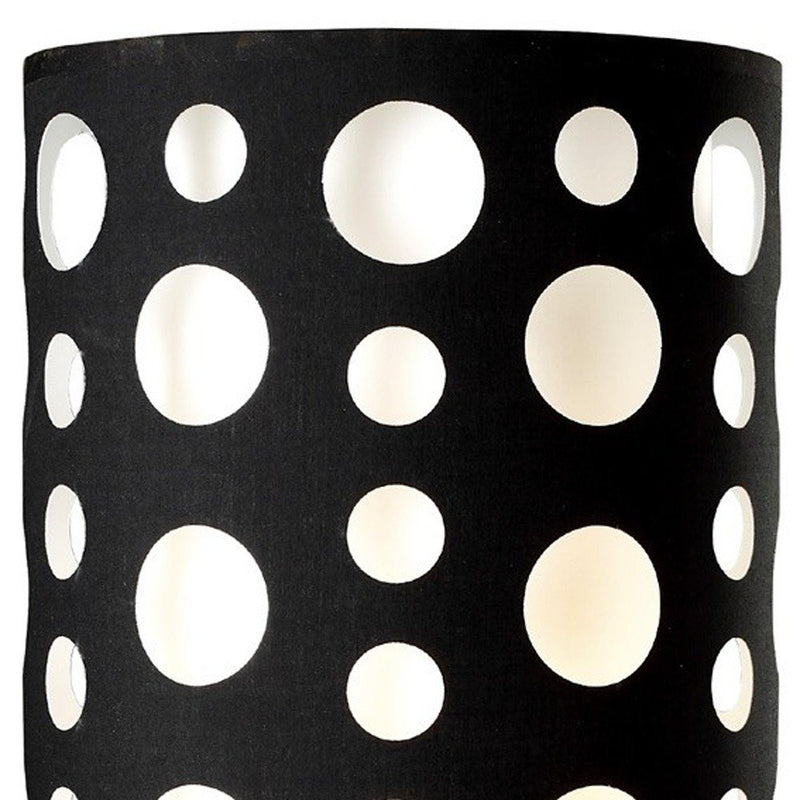 33" Steel Mod Table Lamp With Black And Red Drum Shade