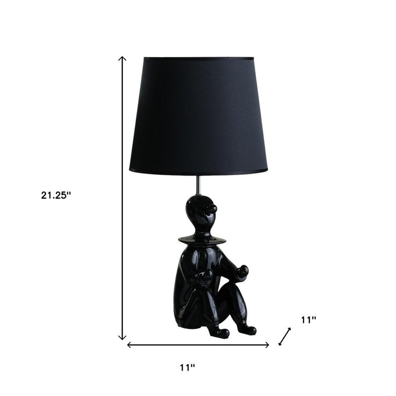 21” Black Sculptural Clown Phone Holder Desk Lamp