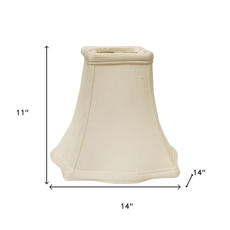 14" White Premium Square Monay Shantung Lampshade