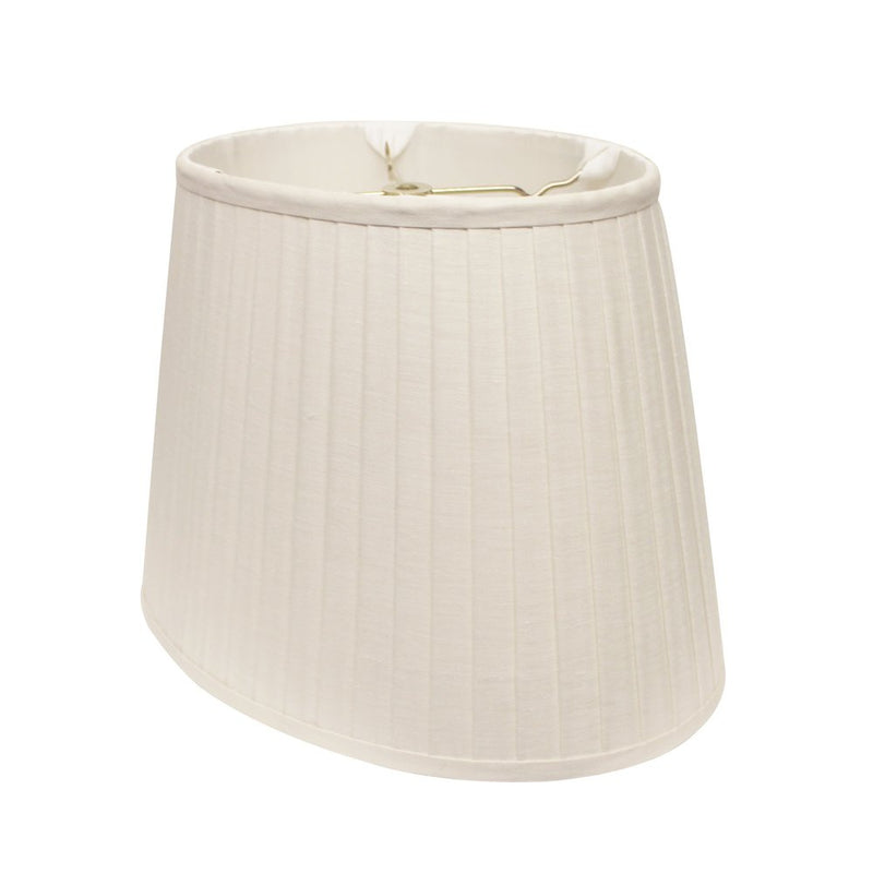 16" White Slanted Oval Linen Lampshade