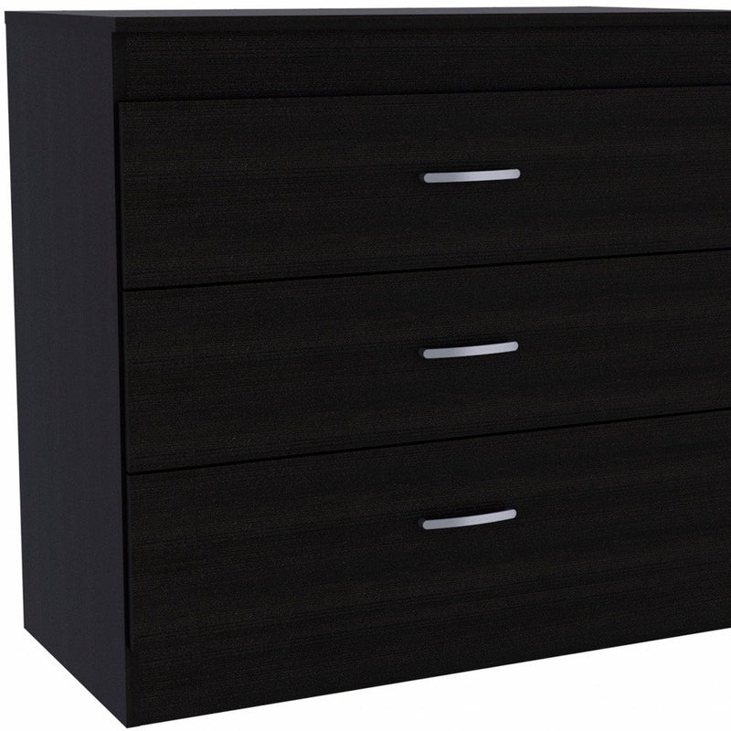 31" Light Gray And White Wood And Metal Three Drawer Dresser