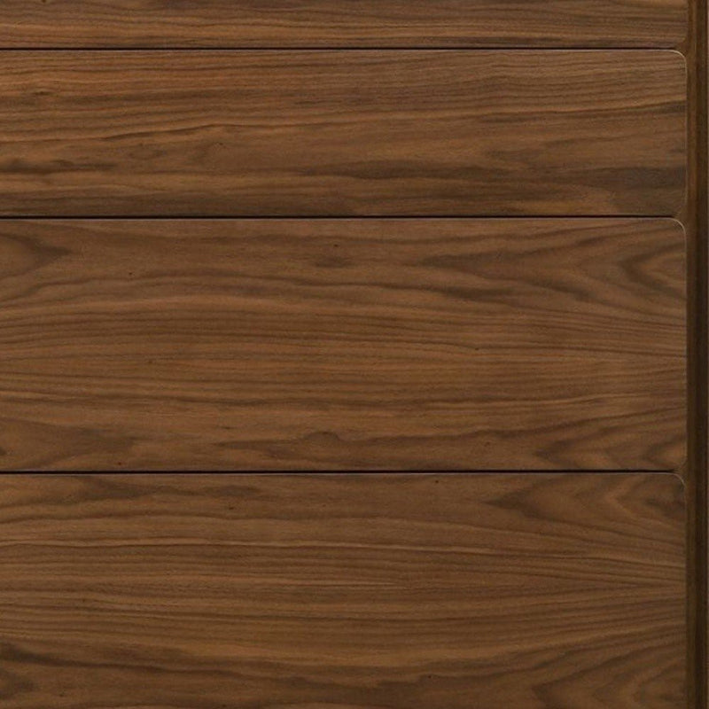 35" Brown Solid Wood Five Drawer Dresser
