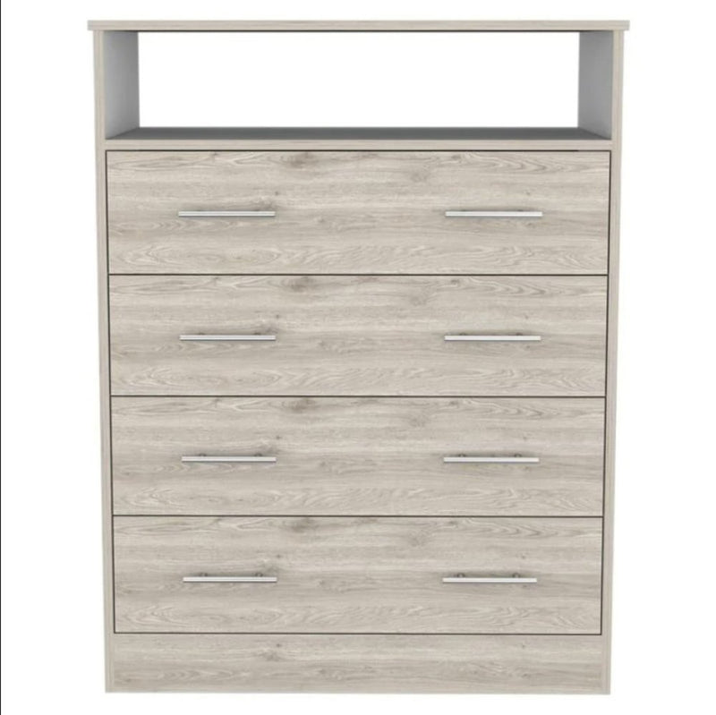 33" Light Gray Wood Four Drawer Dresser