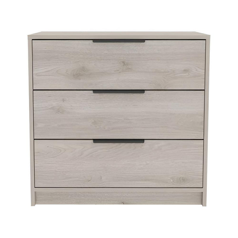 28" Light Gray Wood Three Drawer Dresser