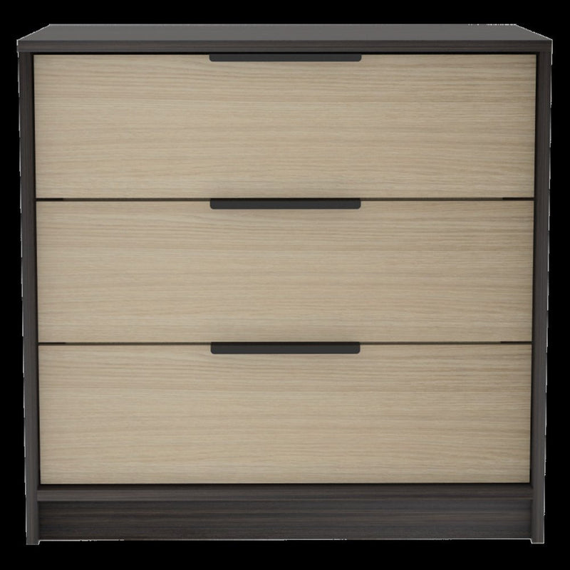 28" Light Gray Wood Three Drawer Dresser
