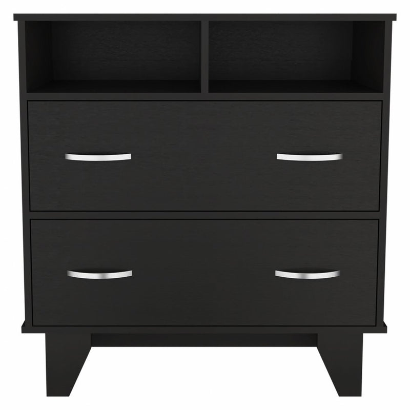 32" White Wood Two Drawer Dresser