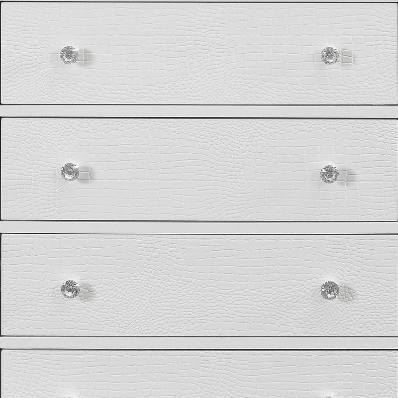 31" Gray Solid Wood Five Drawer Dresser