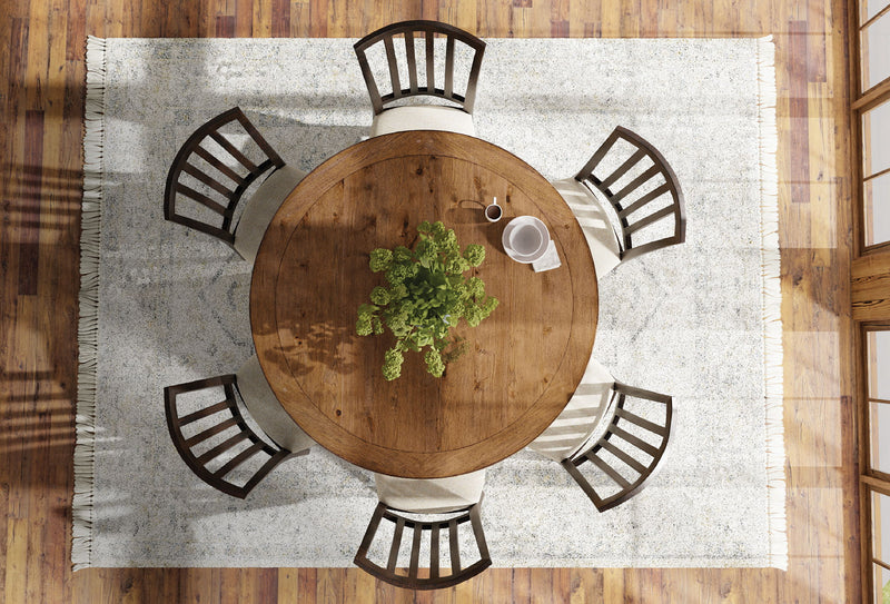 Big Sky - Round Dining Table - Light Brown / Black