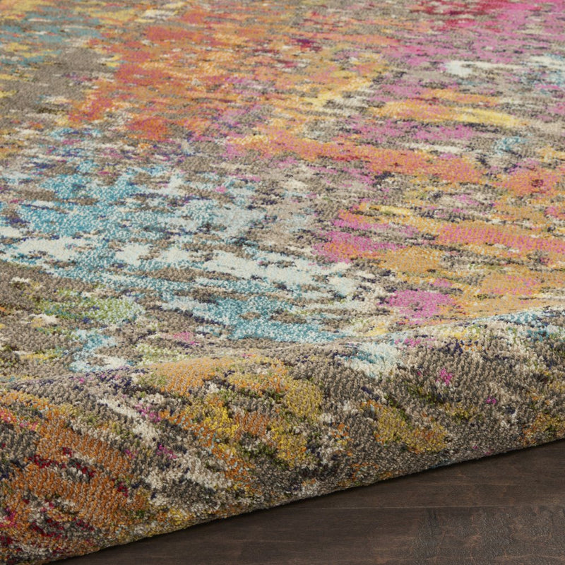 4' Sunset Abstract Round Rug