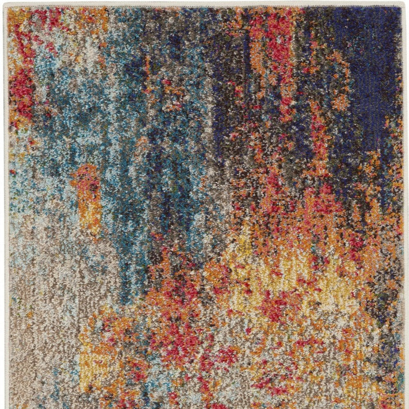 5' X 7' Multicolor Abstract Power Loom Non Skid Area Rug