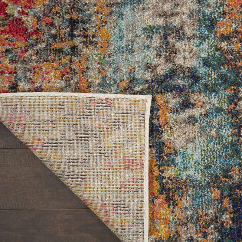 5' X 7' Multicolor Abstract Power Loom Non Skid Area Rug