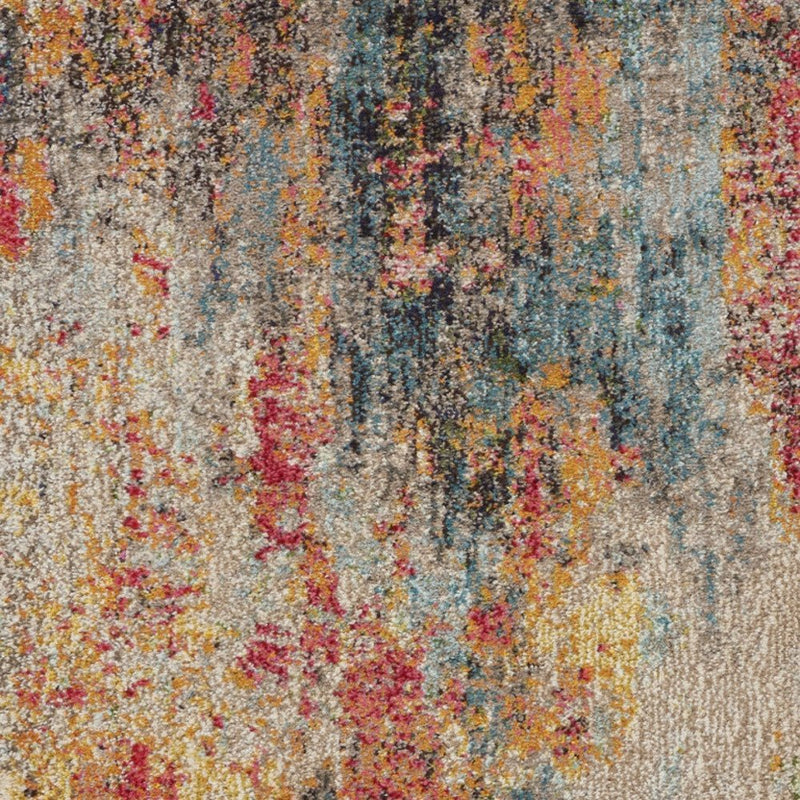 5' X 7' Multicolor Abstract Power Loom Non Skid Area Rug