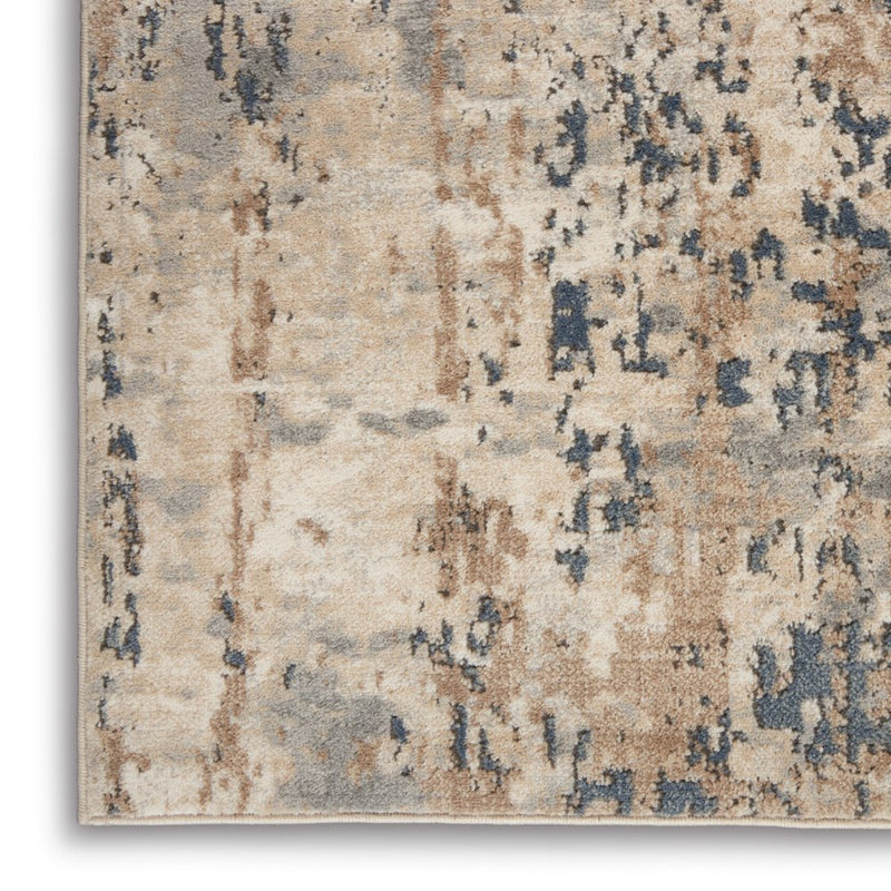 2' X 4' Beige And Grey Abstract Power Loom Non Skid Area Rug