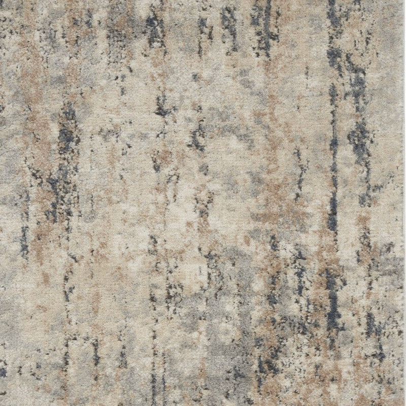 2' X 4' Beige And Grey Abstract Power Loom Non Skid Area Rug